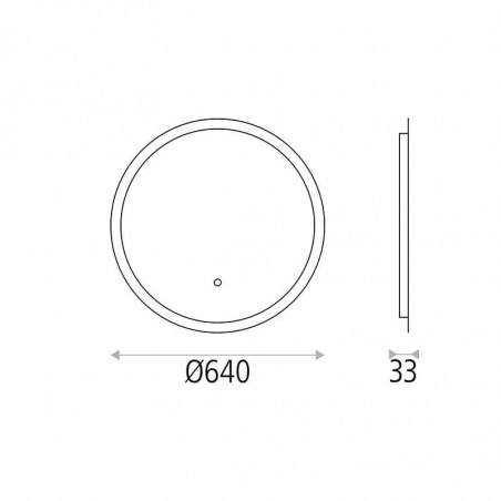 Espejo circular con LED interior Petra de ACB pequeño ficha técnica | Aiure