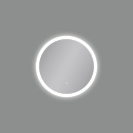 Espejo circular con LED interior Petra de ACB pequeño sobre fondo gris | Aiure