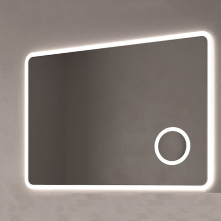 Espejo LED con aumento Palau de Eurobath  en una pared| Aiure