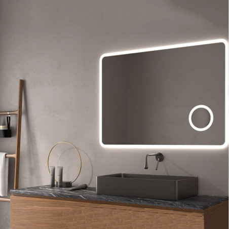 Espejo LED con aumento Palau de Eurobath  en un cuarto de baño | Aiure
