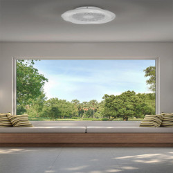 Ventilador de techo Boreal Plateado de Mantra en salón | AiureDeco