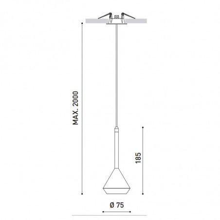 Medidas lámpara Spin 2m de Arkoslight | Aiure
