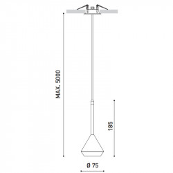 Dimensiones de la lámpara de techo Spin 5m de Arkoslight | Aiure