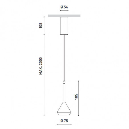 Medidas de la lámpara de suspensión Spin Base Arkoslight | Aiure