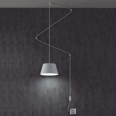Lámpara colgante de conexión a enchufe Sento de Ole by FM blanca enchufada en la pared| Aiure