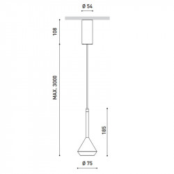 Medidas de la lámpara Spin Base de Arkoslight 3 metros | Aiure