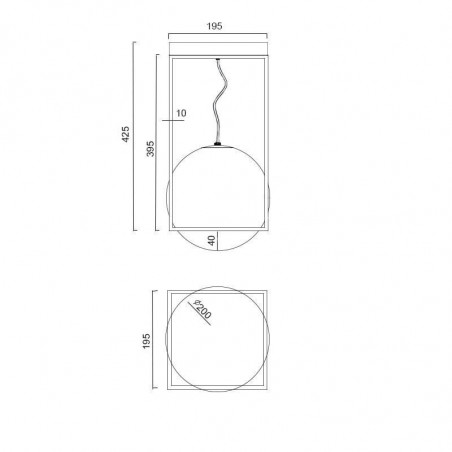 Semi-plafón de diseño rectangular Desigual de Mantra pequeño ficha técnica| Aiure