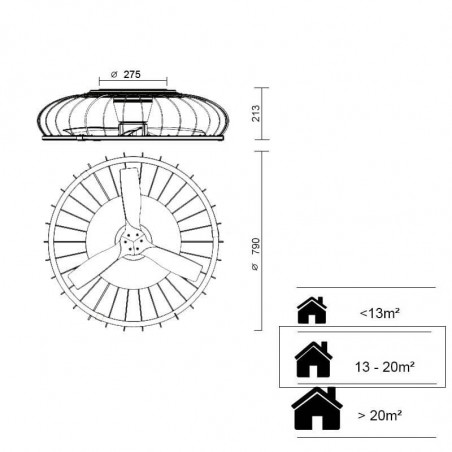 Ventilador de techo blanco-madera Nature de Mantra ficha técnica| Aiure