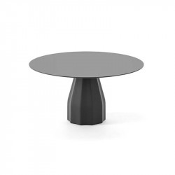 Mesa exterior de diseño circular Burin de Viccarbe color negro | Aiure
