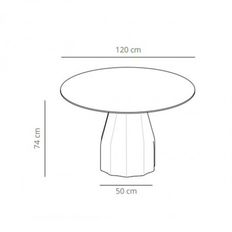 Mesa exterior de diseño circular Burin de Viccarbe ficha técnica | Aiure