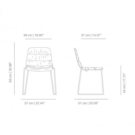 Chaise design d'extérieur Maarten de Viccarbe fiche technique | Aiure