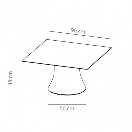 Table carrée d'extérieur design Cambio de Viccarbe petite fiche technique | Aiure