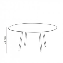 Table circulaire design Maarten de Viccarbe fiche technique| Aiure
