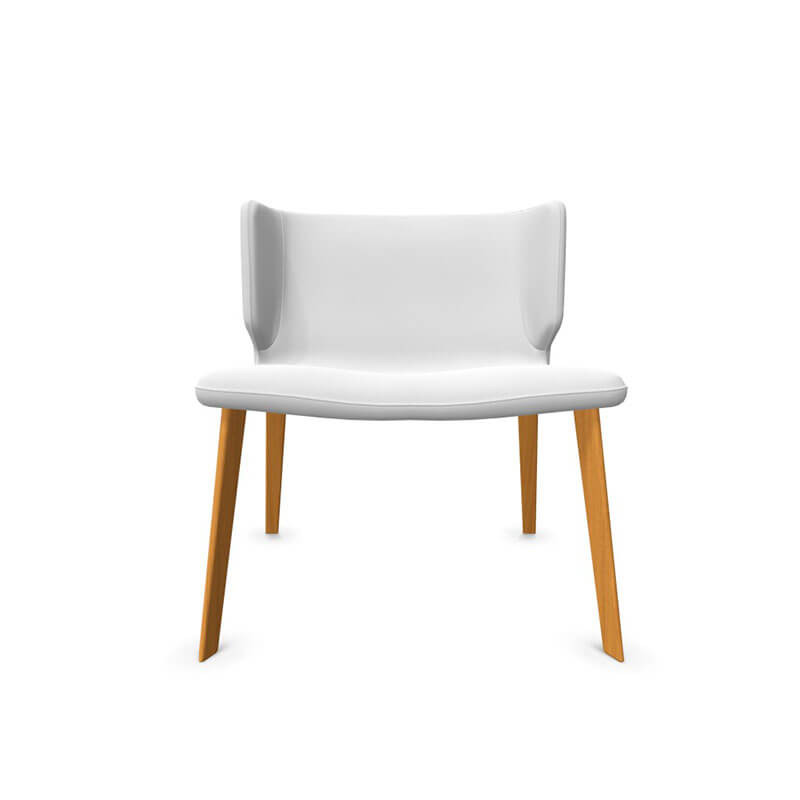 Lot de 2 fauteuils blanc design nid en polypropylène avec pieds en bois -  Inspiration Luxe