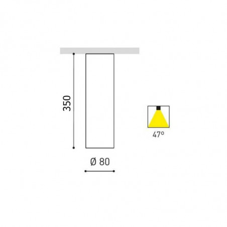 Dimensions de la lampe Scope Surface 35 d'Arkoslight | Aiure