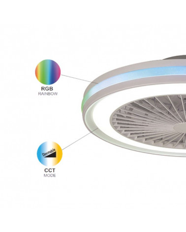 Ventilateur de plafond à gradation RGB LED vue agrandie | Aiure