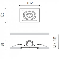 Dimensions du projecteur Twist 10,5W LED d'Arkoslight| Aiure