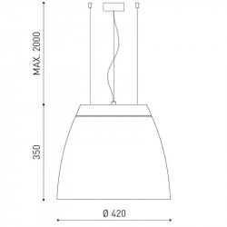 Dimensions de la lampe suspendue pour plafond Salt de Arkoslight | Aiure