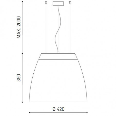 Dimensions de la lampe suspendue pour plafond Salt de Arkoslight | Aiure