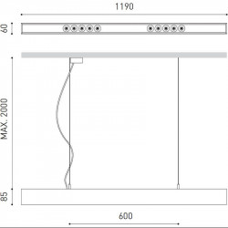 Dimensions de la lampe Black Foster Suspension d'Arkoslight | Aiure