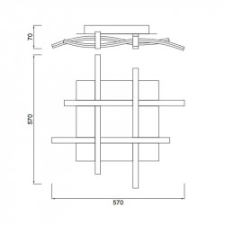 Dimensions du plafonnier Nur Silver 34W de Mantra | Aiure