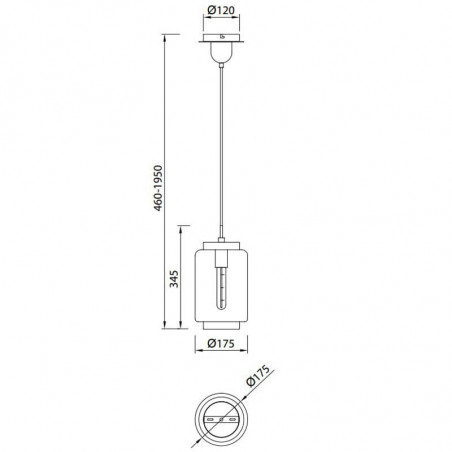 Dimensions de la lampe à suspension  taille XS Jarras de Mantra | Aiure