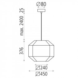 Dimensions de la lampe Bauhaus petit modèle ACB | Aiure