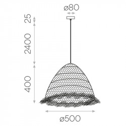 Dimensions de la lampe Samira en fibres naturelles ACB | Aiure