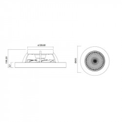 Dimensions du ventilateur de plafond Tibet blanc et bois Mantra | Aiure