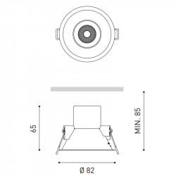 Dimensions d'Arkoslight Shot Light M 3, 10,3W LED Downlight | Aiure