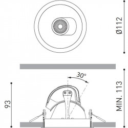 Dimensions du downlight LED Pointer d'Arkoslight | Aiure