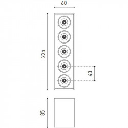 Dimensions du plafonnier à LED Black Foster Surface 5 d'Arkoslight | Aiure