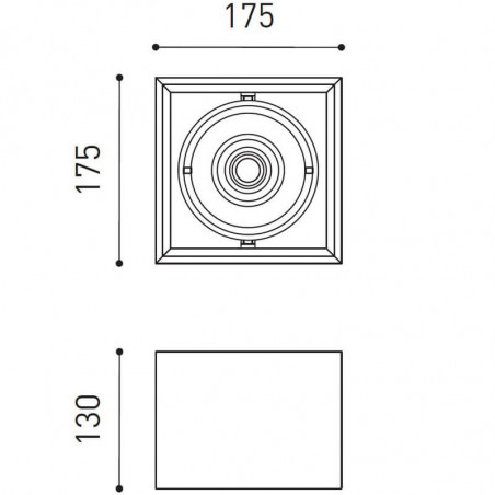 Dimensions du plafonnier à LED Orbital Surface Lark-111 d'Arkoslight | Aiure