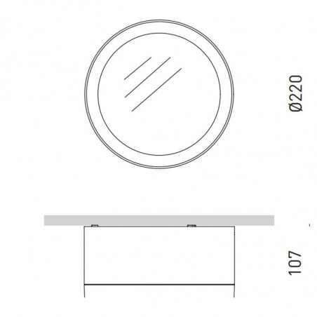 Dimensions du downlight Arkoslight Stram Surface | Aiure