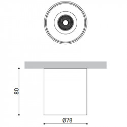 Dimensions du Shot Light M Surface downlight de Arkoslight | Aiure