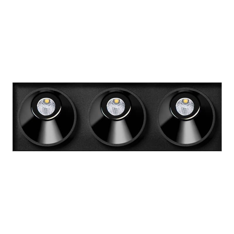 Downlight à LED Black Foster Asymmetric Trimless 3 couleur noir Arkoslight | Aiure
