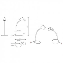 Lampe de table minimaliste Capuccina de Mantra petite fiche technique | Aiure