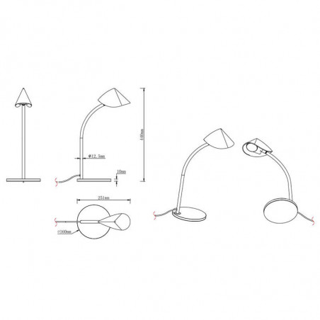 Lampe de table minimaliste Capuccina de Mantra petite fiche technique | Aiure