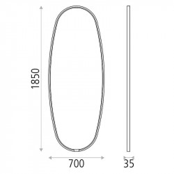 Miroir ovale LED Onyx avec cadre de ACB fiche technique | Aiure