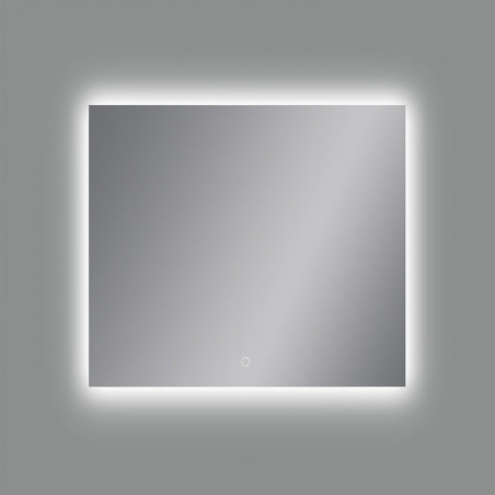 Miroir rectangulaire avec lumière LED Estela  de ACB 80cm sur un fond gris | Aiure