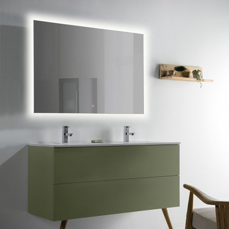 Miroir rectangulaire avec lumière LED Estela  de ACB 80cm dans une salle de bain | Aiure