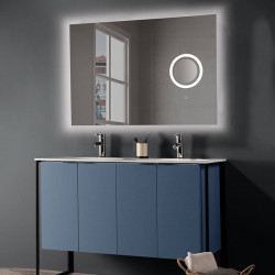 Miroir design rectangulaire à LED Olter de ACB petit dans une salle de bain | Aiure