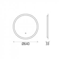 Miroir circulaire avec LED intérieur Petra de ACB petit fiche technique | Aiure