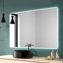 Miroir rétro-éclairé à LED Santorini de Eurobath dans une salle de bain | Aiure
