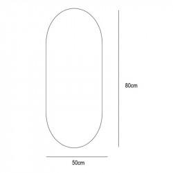 Miroir ovale LED Luzon d'Eurobath fiche technique 80x50cm | Aiure