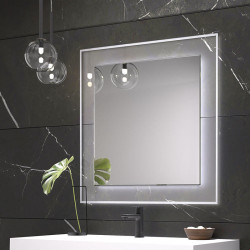 Miroir avec cadre rétro-éclairé Corfu d'Eurobath dans une salle de bain | Aiure