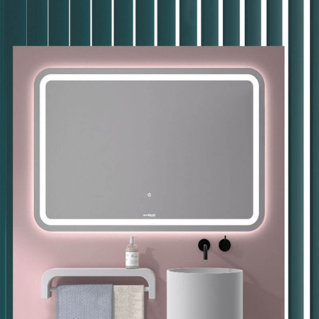 Miroir LED Sicilia d'Eurobath dans une salle de bain | Aiure