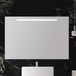 Miroir rectangulaire avec lumière frontale LED Menorca d'Eurobath dans une salle de bain | Aiure