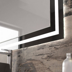 Miroir LED Lacobel Cuba d'Eurobath dans une salle de bain gros plan| Aiure