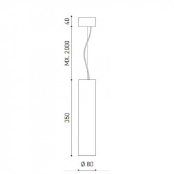 Dimensions du plafonnier Scope 35 par Arkoslight | AiureDeco